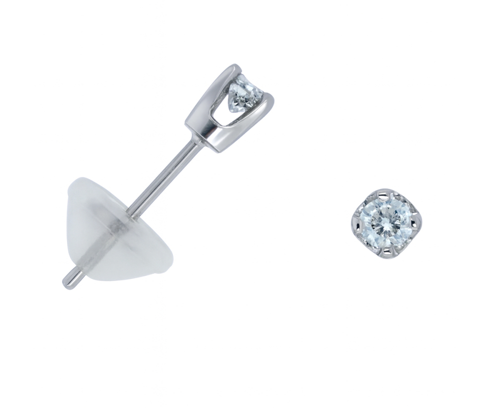 BOUCLES EN OR BLANC SERTIES DE DIAMANTS - SJ BOUDI02 - BIJOUTERIE SUISSE INC.