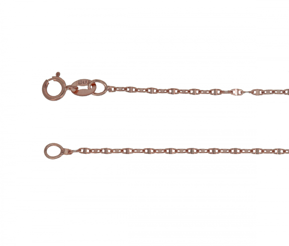 CHAINE PLAQUE 10K ROSE 14'' - S FLP030R 14 - BIJOUX D'IMPORTATION