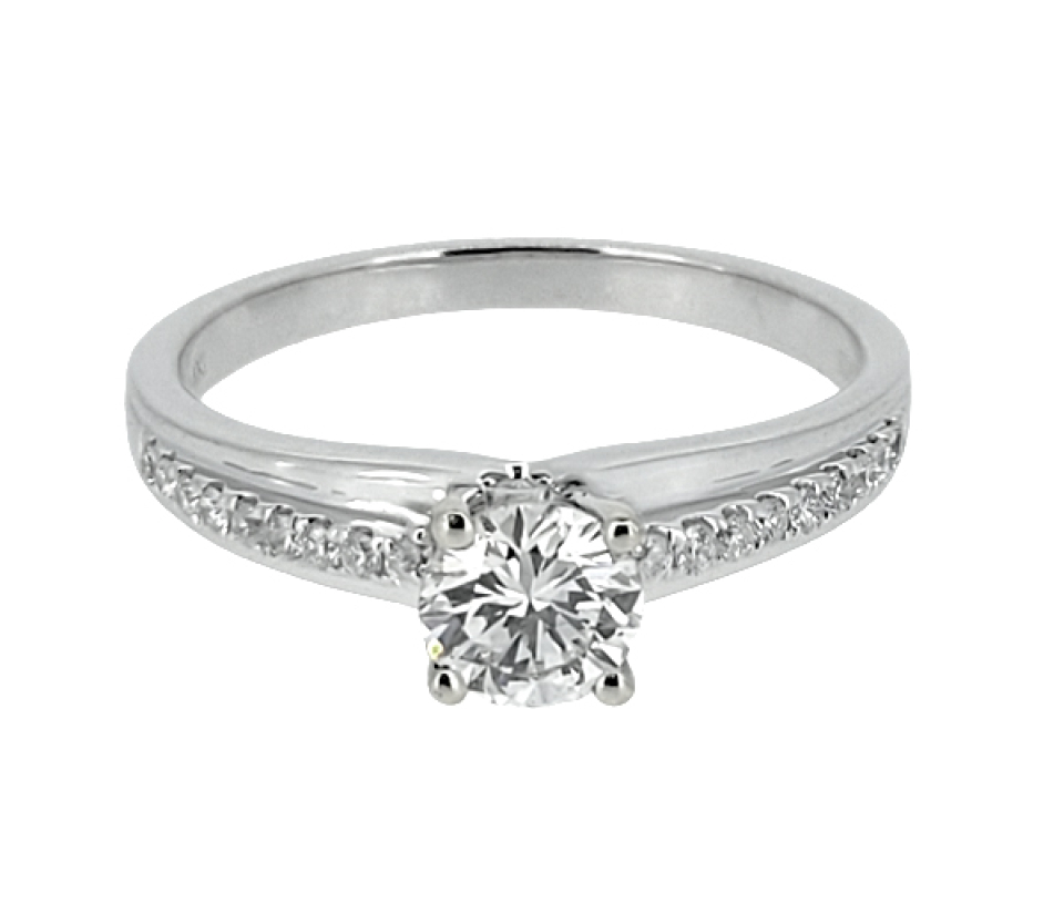 BAGUE EN OR 14K BLANC SERTIE DE DIAMANTS - SJ LBD23 - BIJOUTERIE SUISSE