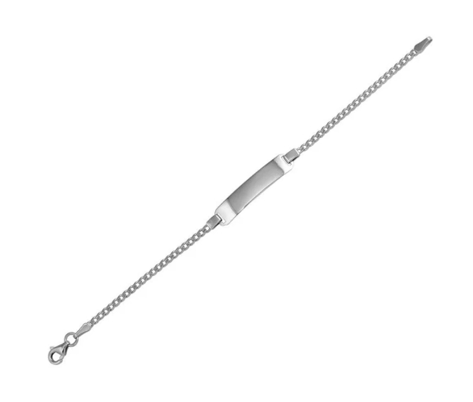 BRACELET D'IDENTITÉ POUR ENFANT EN ARGENT RHODIÉ - SP DIB00026RH - BIJOUX D'IMPORTATION
