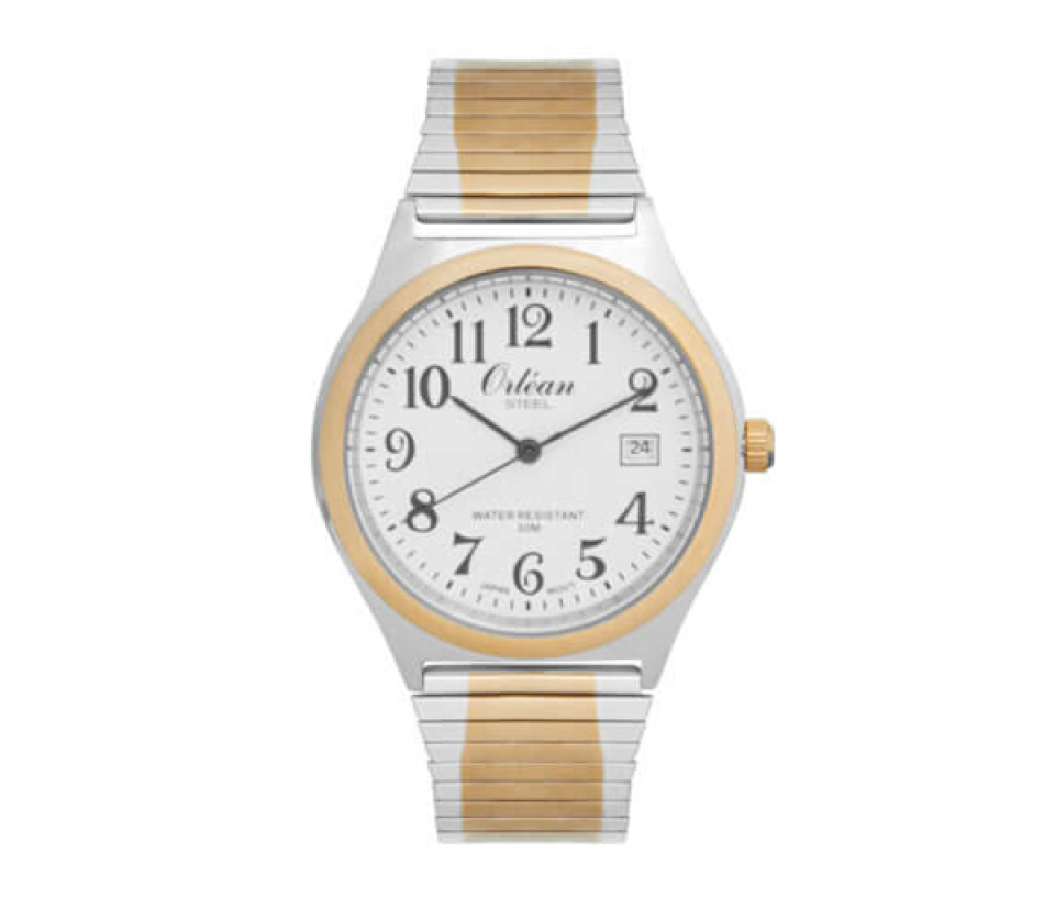 MONTRE POUR HOMME ORLEAN EN ACIER/PVD OR 2 TONS - BA ME3492 - ORLEAN