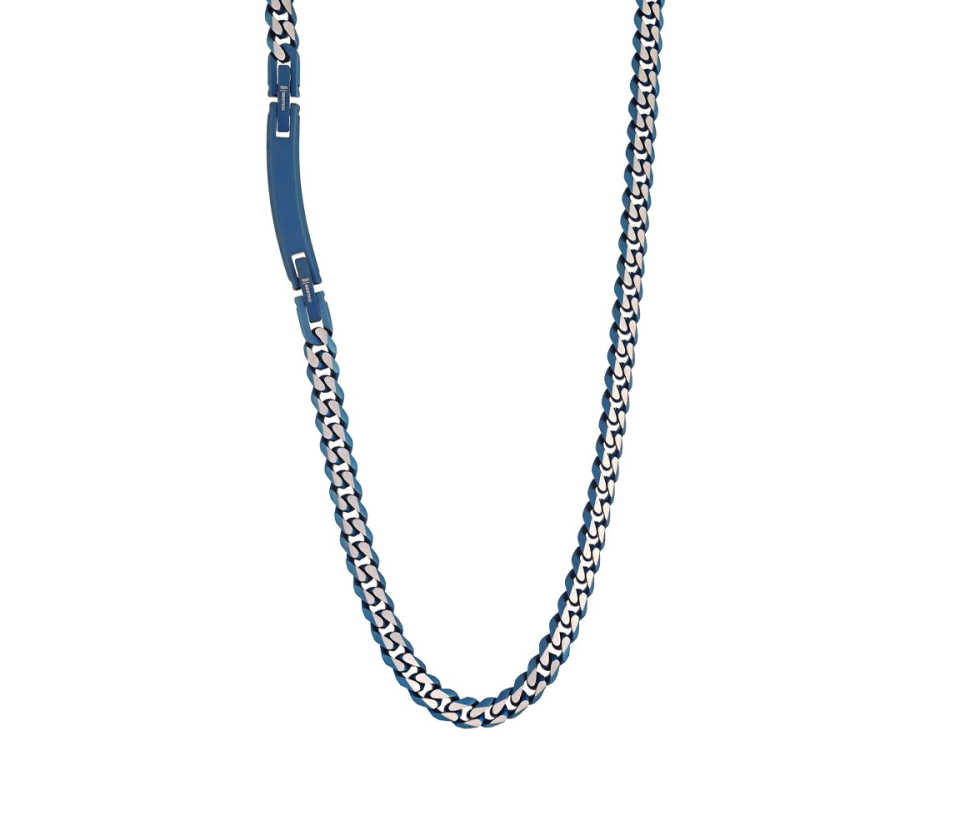 CHAINE EN ACIER/PVD BLEU À MAILLE GOURMETTE - IG SWBN3 - ITALGEM