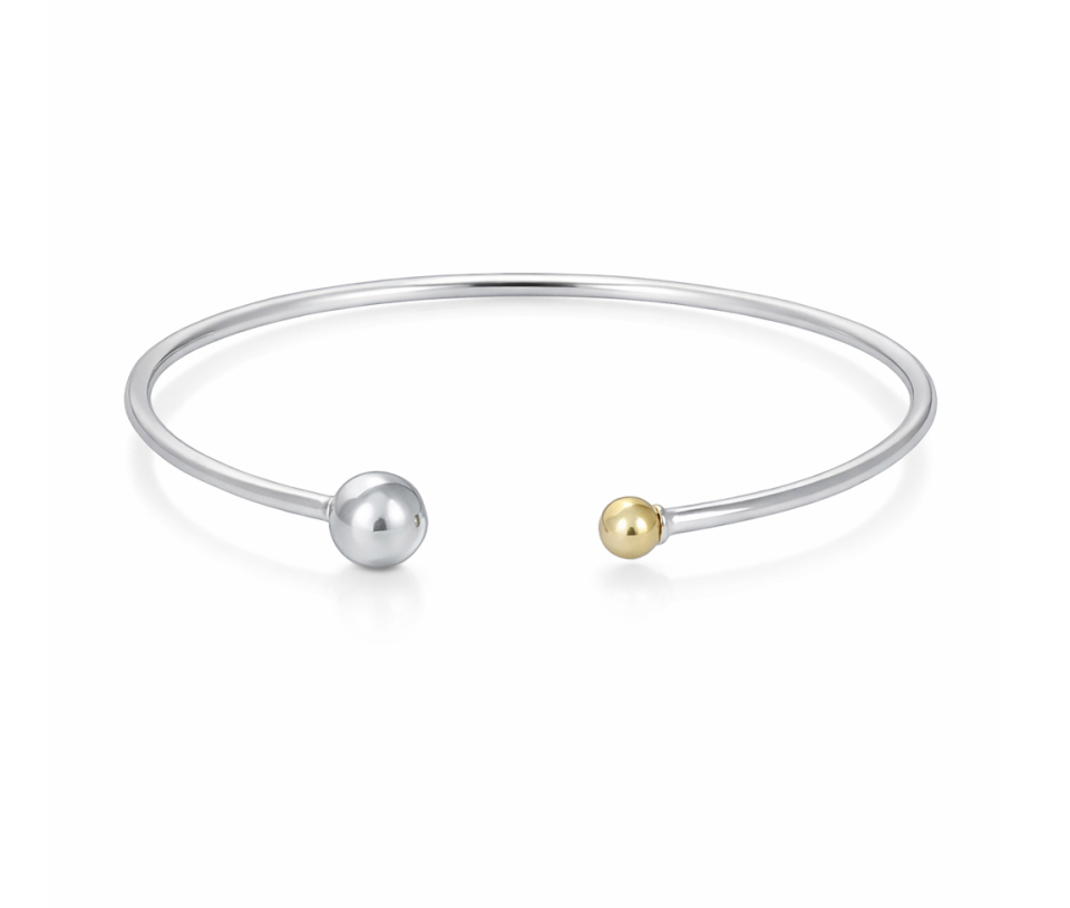 BRACELET BANGLE EN OR BLANC ET JAUNE - SJ BRABANG01 - BIJOUTERIE SUISSE INC.