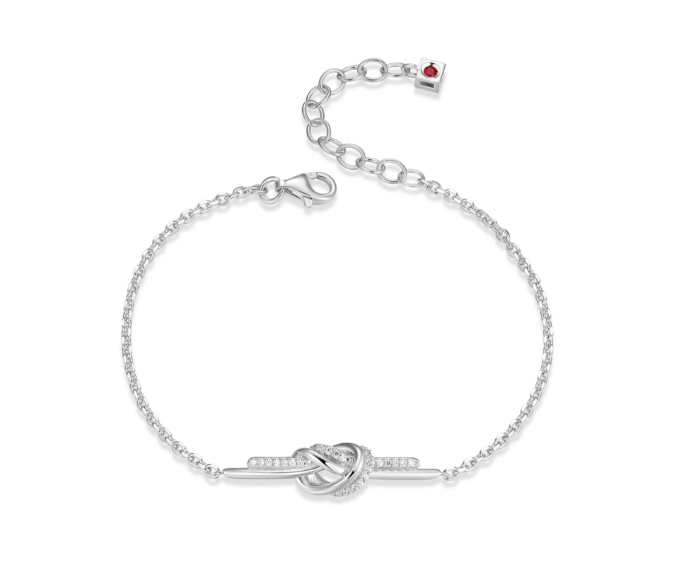 BRACELET NOEUD EN ARGENT RHODIÉ SERTI DE CUBIQUES ZIRCONIAS - PJ R1LAQX004Q - ELLE