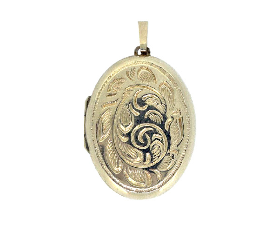 PENDENTIF LOQUET EN OR JAUNE CISELÉ - SJ PEN55 - BIJOUTERIE SUISSE INC.