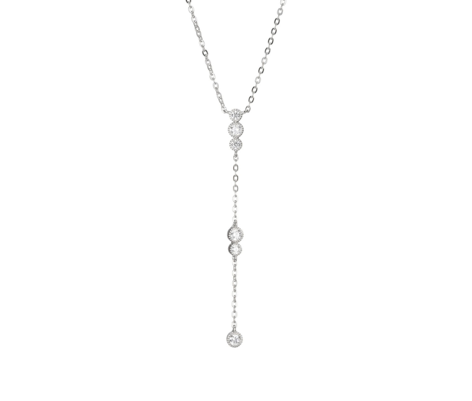 COLLIER ELLE EN ARGENT RHODIÉ SERTI DE CUBIQUES ZIRCONIAS - PJ R0A9580016 - REIGN