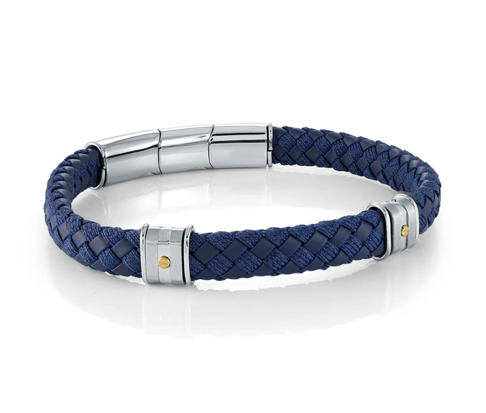 BRACELET EN ACIER ET CUIR/NYLON TRESSÉ - IG SLB634 - ITALGEM