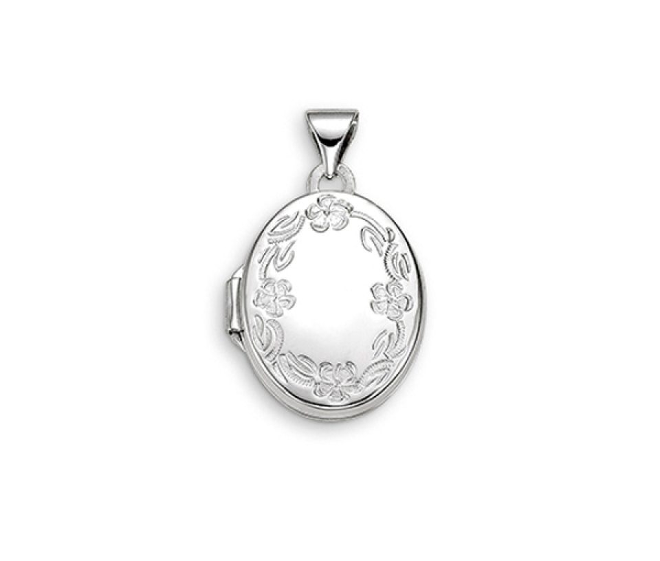 PENDENTIF LOQUET OVAL EN OR BLANC - SY 3004 - BIJOUX D'IMPORTATION