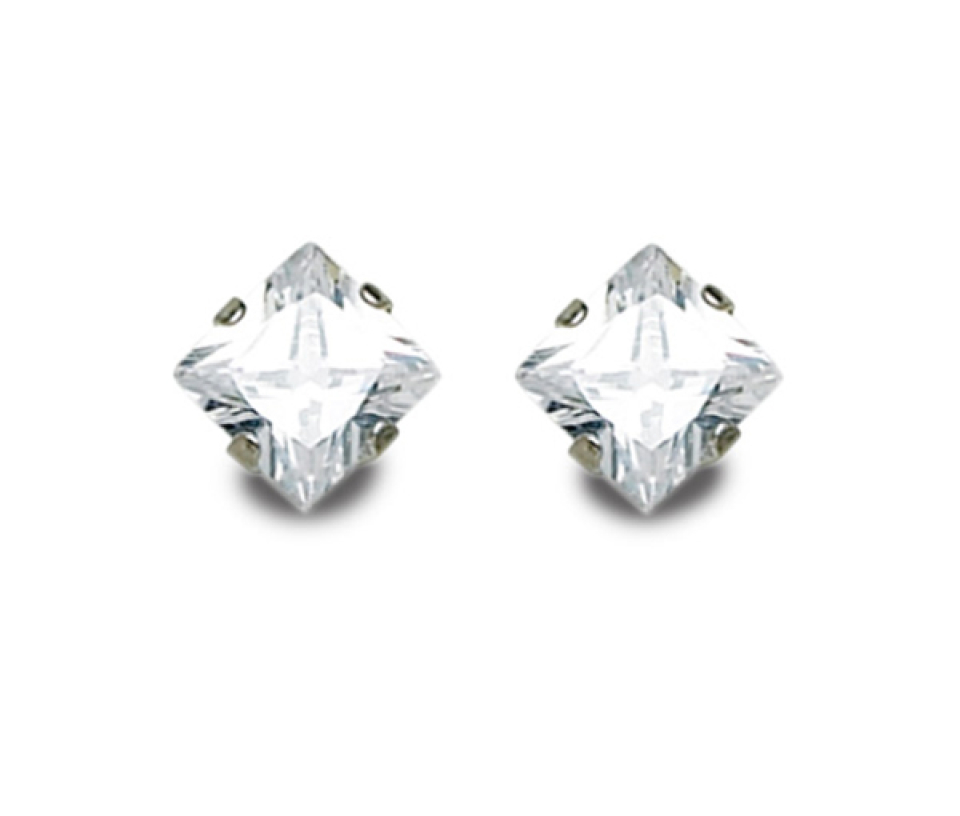 BOUCLES DE PERÇAGE EN ACIER SERTIES DE CUBIQUES ZIRCONIAS (*PERÇAGE GRATUIT) - IN 355C - PERÇAGE