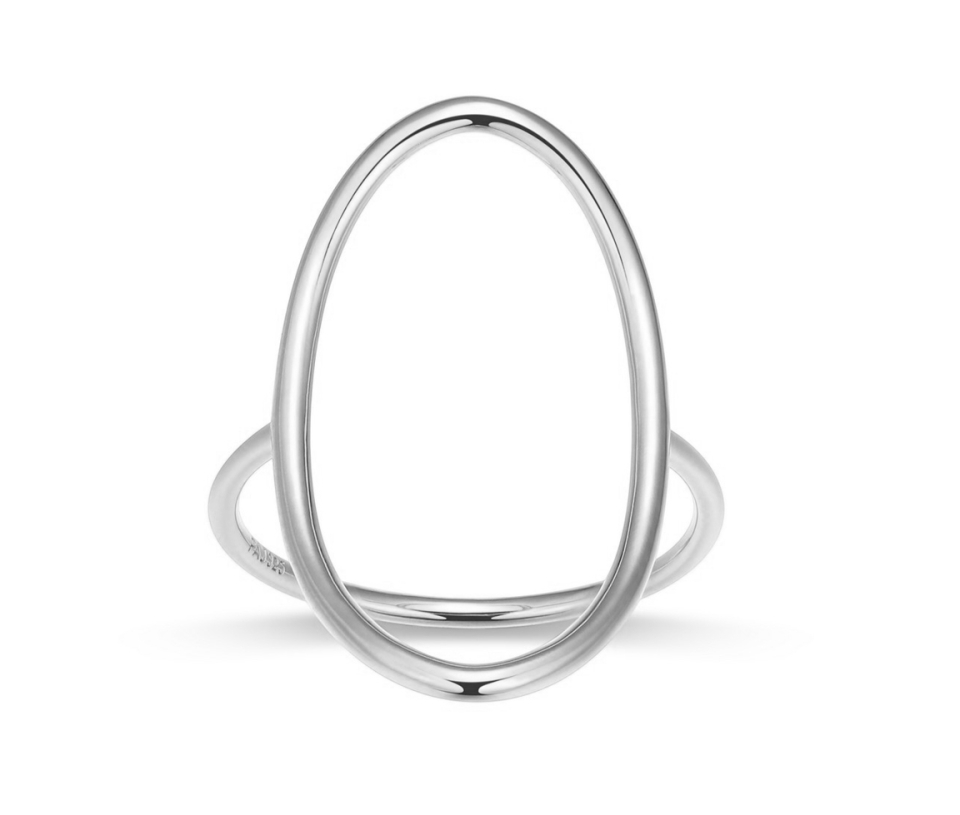 BAGUE AVEC OVAL AJOURÉ EN ARGENT RHODIÉ - PJ R4ATSXA0A8 - REIGN