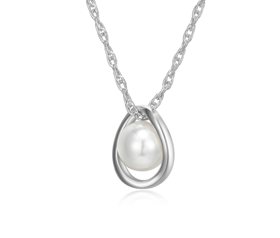 PENDENTIF EN ARGENT RHODIÉ SERTI D'UNE PERLE DE CULTURE - PJ R0LBV3456 - ELLE