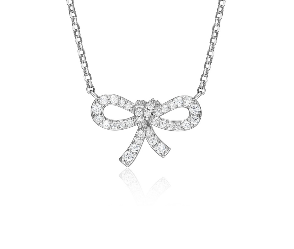 COLLIER BOUCLE EN ARGENT RHODIÉ SERTI DE CUBIQUES ZIRCONIAS - PJ R0AD020018 - REIGN