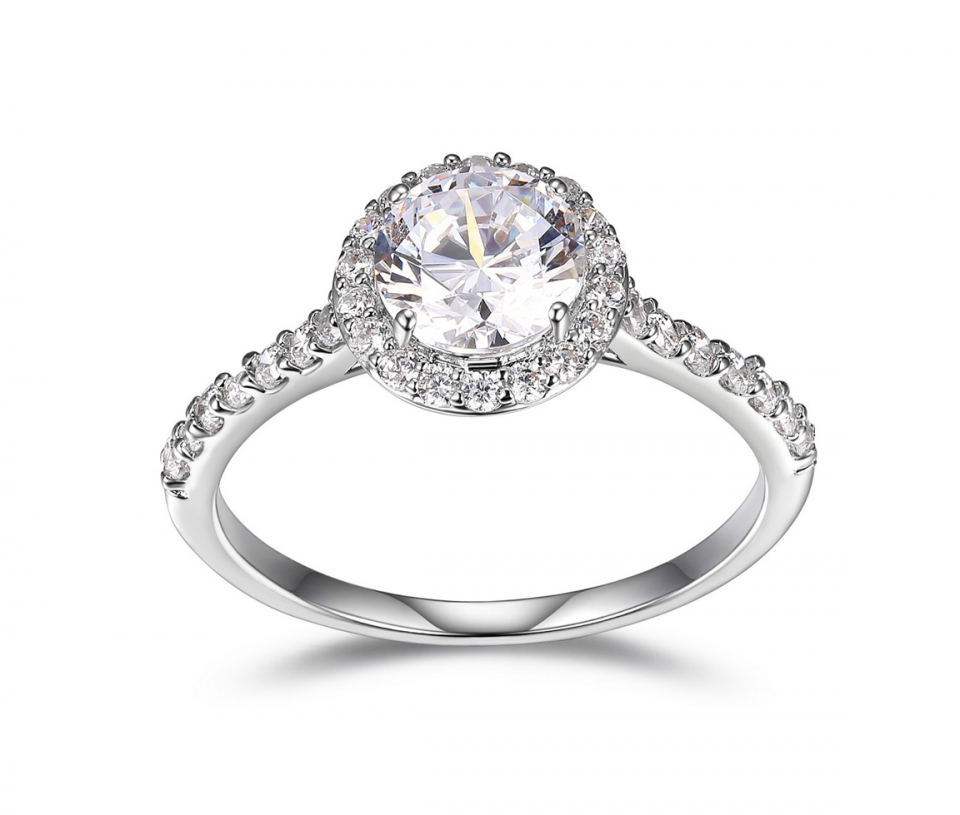 BAGUE EN ARGENT RHODIÉ SERTIE DE CUBIQUES ZIRCONIAS - PJ R4X30297A8 - REIGN