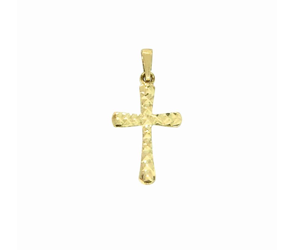PENDENTIF CROIX EN OR JAUNE TAILLÉE DIAMANT - MB CROIX52 - BIJOUX D'IMPORTATION