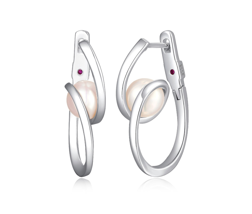 BOUCLES EN ARGENT RHODIÉ SERTIES DE PERLES DE CULTURE - PJ R2LCSW459M - ELLE