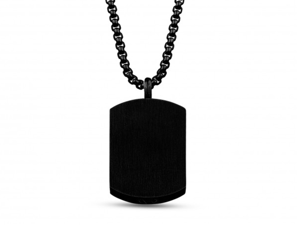 PENDENTIF DOG TAG/URNE EN ACIER/PVD NOIR - AZ ASP158 - AREZZO