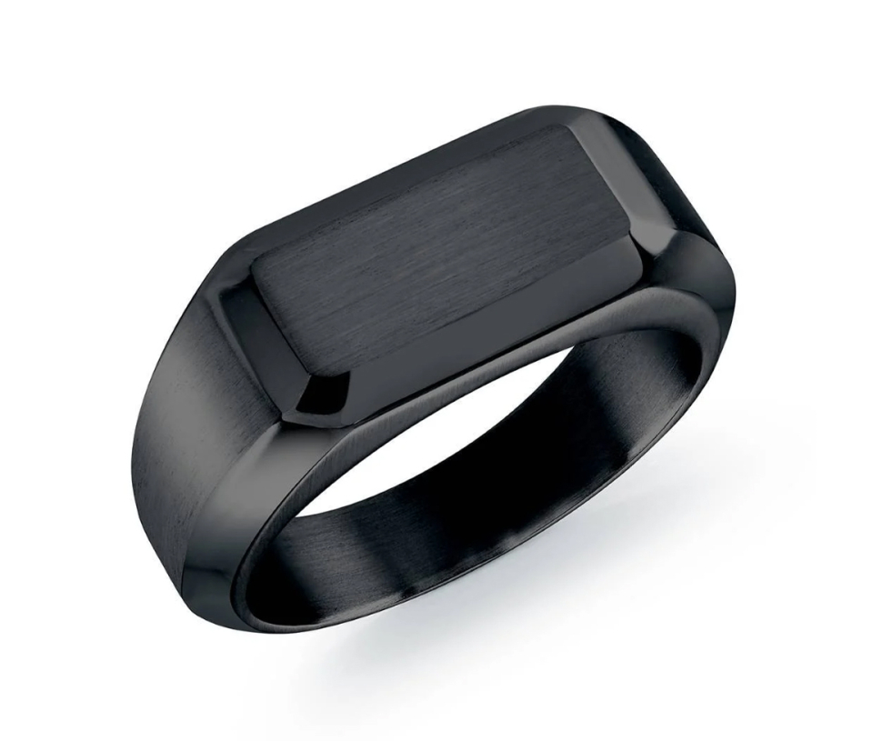 BAGUE CHEVALIÈRE EN ACIER/PVD NOIR