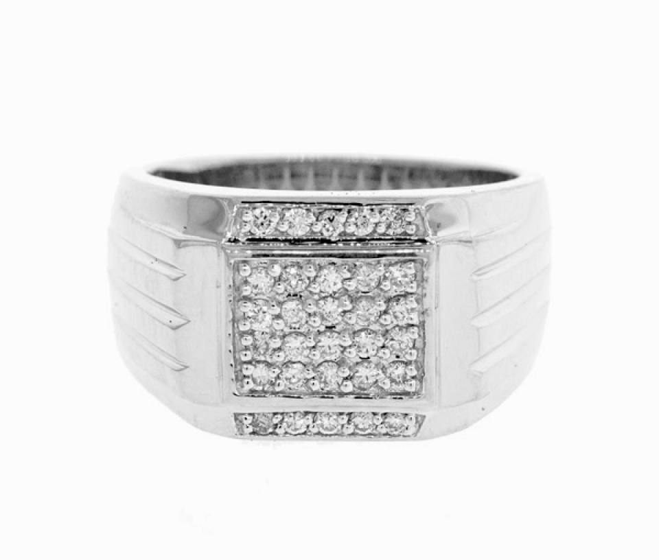 BAGUE EN OR 10K 2 TONS SERTIE DE DIAMANTS - MK 336MW43 - FAIT AU CANADA