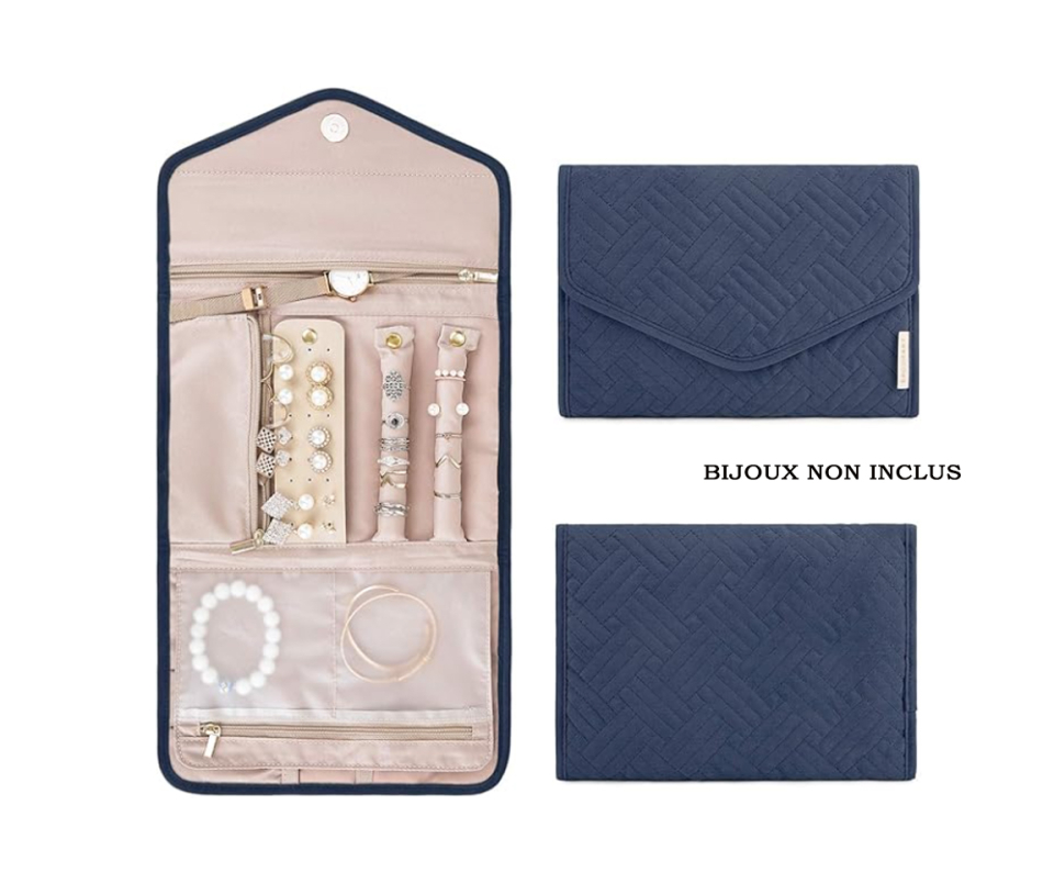 POCHETTE À BIJOUX DE VOYAGE EN COTON - SJ POCVOYGB - BIJOUTERIE SUISSE INC.