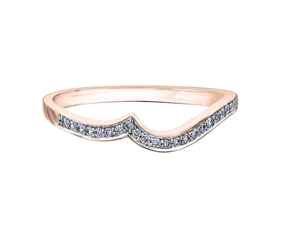 JONC EN OR 10K SERTI DE DIAMANTS - CR DX693R - BIJOUX CANADIEN