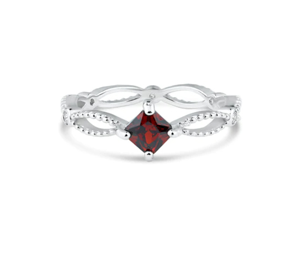 JOLIE BAGUE EN ARGENT RHODIÉ SERTIE DE CUBIQUES ZIRCONIAS BLANC ET DE COULEURS VARIÉES - SP BGR01362R6 - BIJOUX D'IMPORTATION
