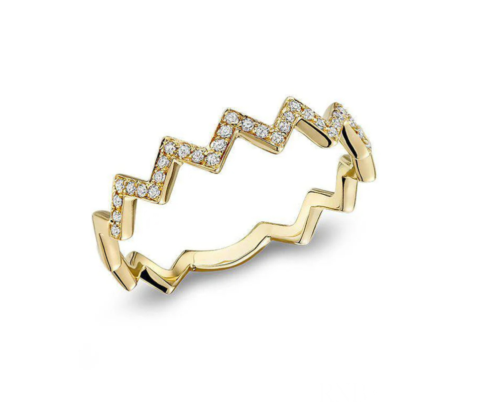 JONC ZIGZAG EMPILABLE EN OR SERTI DE DIAMANTS - BR 020410ZBY - R.N.B.