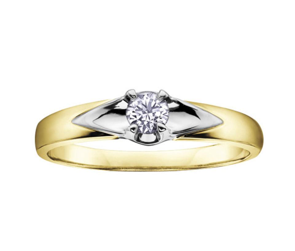 BAGUE EN OR SERTIE D'UN DIAMANT CANADIEN - CR AM108Y04 - DIAMANT CANADIEN
