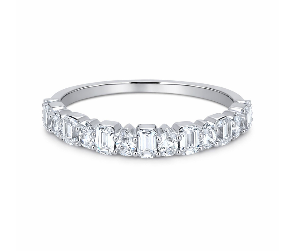 JONC SEMI-ÉTERNITÉ EN OR SERTI DE DIAMANTS DE LABORATOIRE - DG LR0243W - DIAMANT LABO