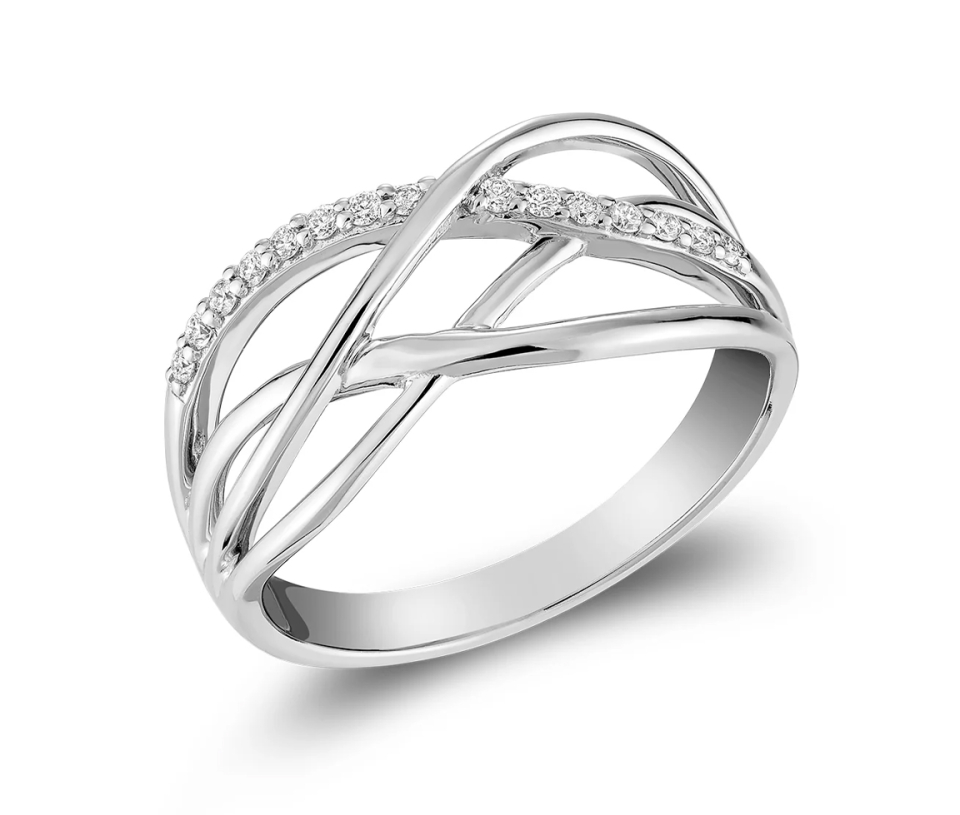 BAGUE POUR DAME EN OR BLANC SERTIE DE DIAMANTS - BR 020410LM08W - R.N.B.