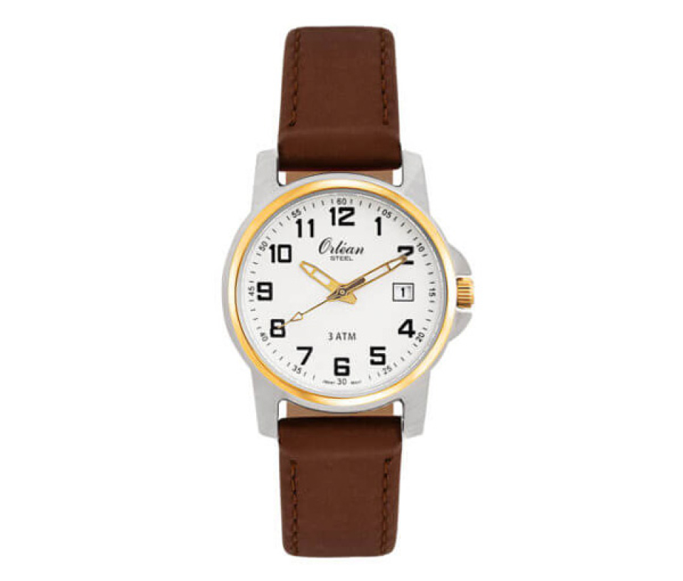 MONTRE ORLEAN EN ACIER 2 TONS - BA ME3185/BR2 - ORLEAN
