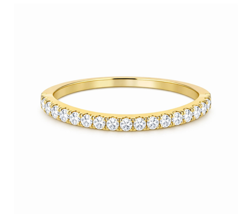 JONC SEMI-ÉTERNITÉ EN OR SERTI DE DIAMANTS DE LABORATOIRE - DG LR269Y - DIAMANT LABO