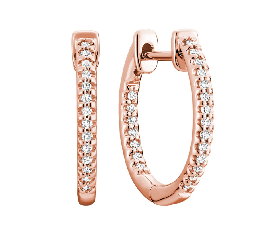 MAGNIFIQUES BOUCLES HUGGIES EN OR 10K SERTIES DE DIAMANTS - BR 130410014R - Bijoux d'importation