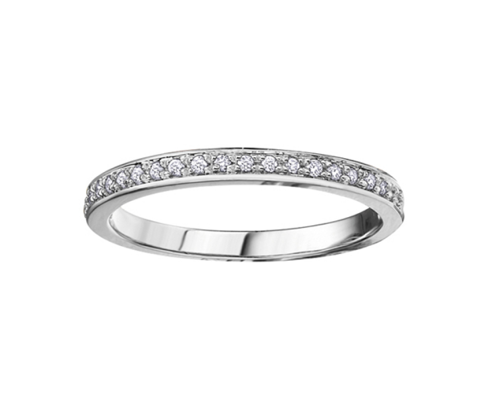 JONC SEMI-ÉTERNITÉ EN OR SERTI DE DIAMANTS - CR DX534W - BIJOUX CANADIEN