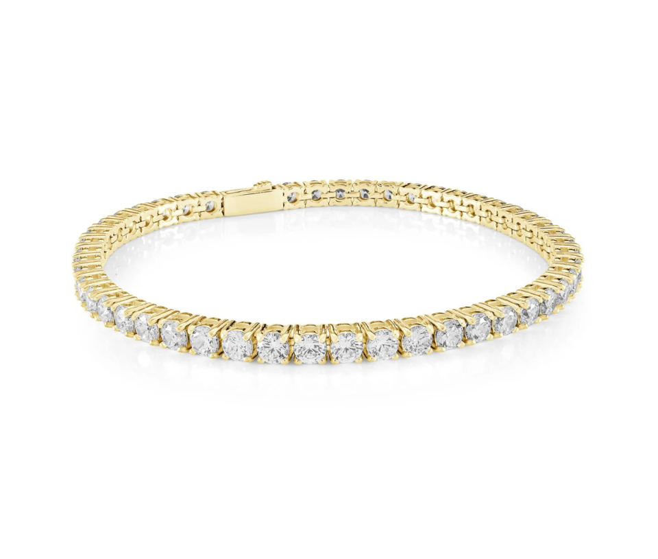 BRACELET TENNIS EN ACIER SERTI DE CUBIQUES ZIRCONIAS BLANC OU NOIRS - IG SMB629YW7.25 - ITALGEM