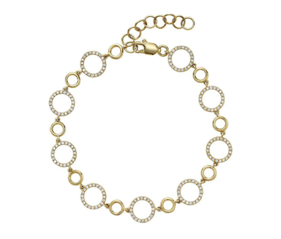 BRACELET CERCLES DE VIE EN OR SERTI DE DIAMANTS - BR 040410185Y - R.N.B.