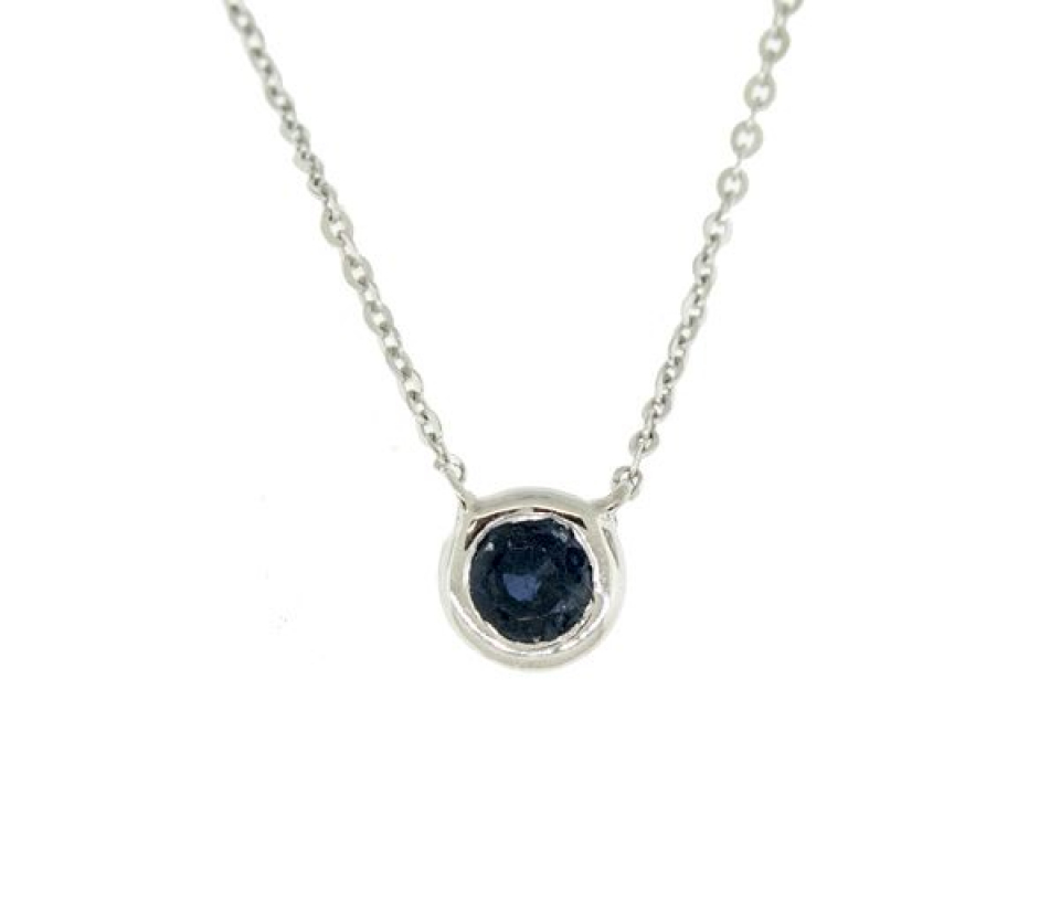 COLLIER 10K BLANC 0,32 CT SAPHIR 18'' - BR 080410BZ25BS - FAIT AU CANADA