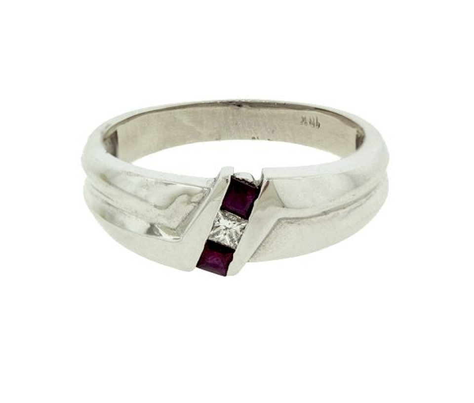 BAGUE H. 10K BL. 0,09 D.SI 2=0,29 RUBIS - BT R20447 - BIJOUTERIE SUISSE INC.