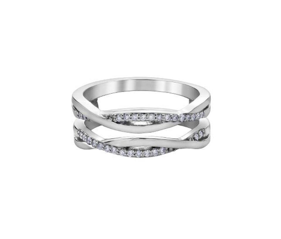 JONC STYLE JACKET EN OR 10K SERTI DE DIAMANTS - CR DD7376W - BIJOUX CANADIEN