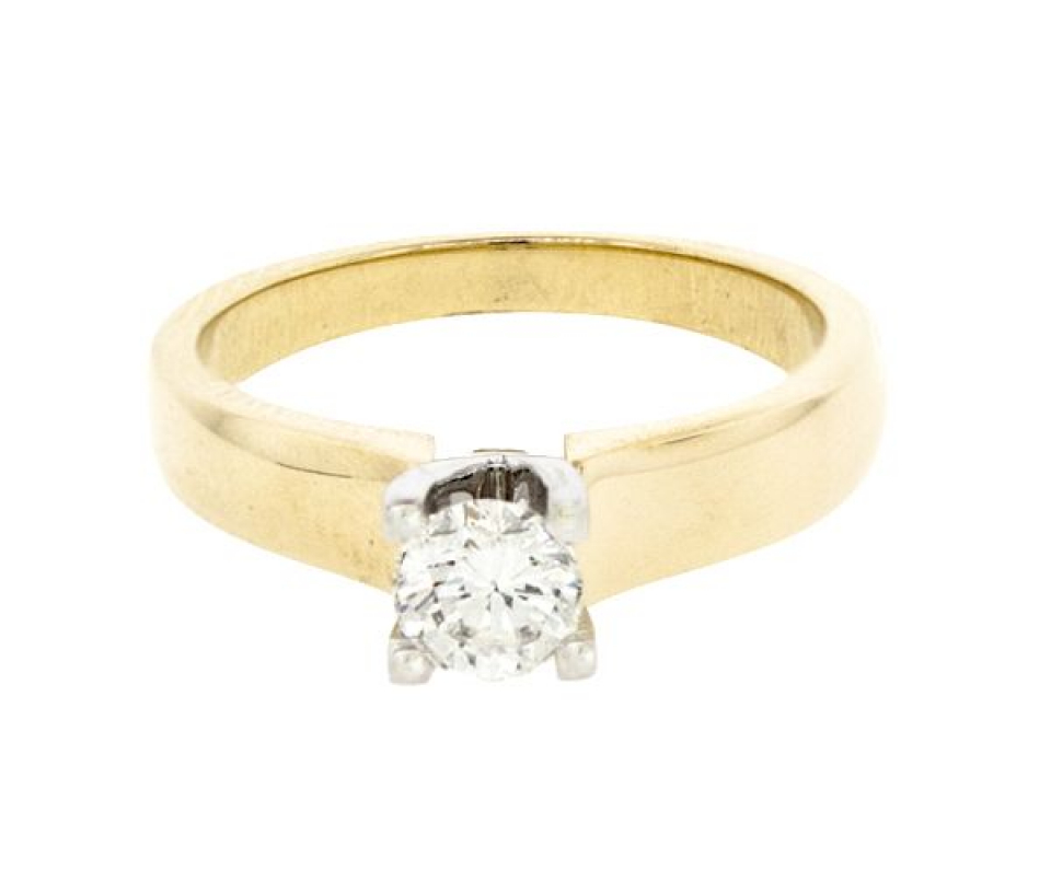 BAGUE DAME 14K 2T 0,55 DIAMANT SI2 C=I - MK 2472LY556.5 - FAIT AU CANADA