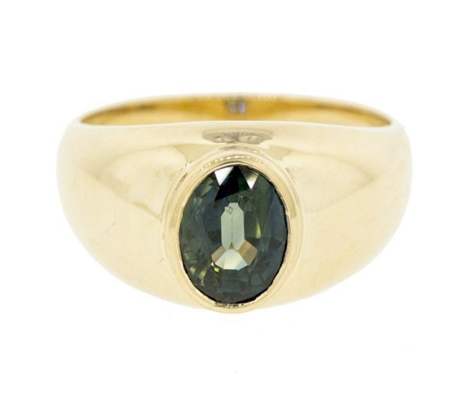 B.H.14K 2,91CT SAPH.BLEU-VERT"RARE" EXCL - MK 334MSA - CRÉATION B.SUISSE