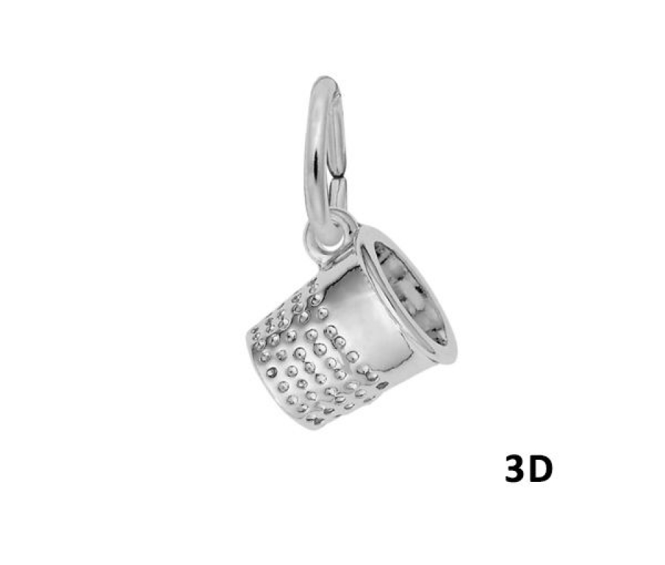 PENDENTIF 14K BLANC DÉ À COUDRE - NU 0434 14W - NUCO/REMBRANDT 