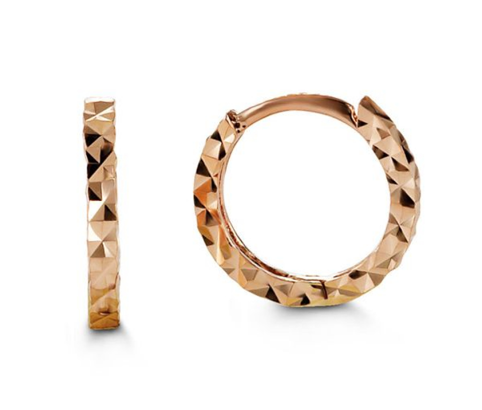 BOUCLES HUGGIES POUR BÉBÉ EN OR ROSE - SY 4016B - BIJOUX D'IMPORTATION