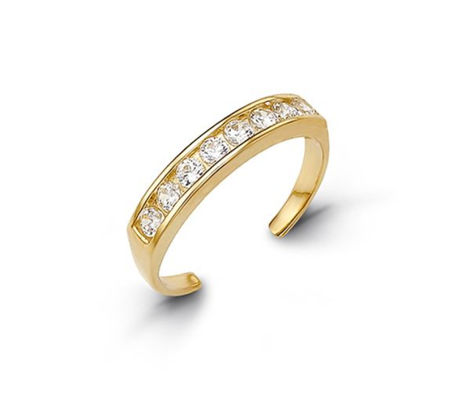 BAGUE D'ORTEIL EN OR SERTIE DE CUBIQUES ZIRCONIAS - SY 7001 - BIJOUX D'IMPORTATION