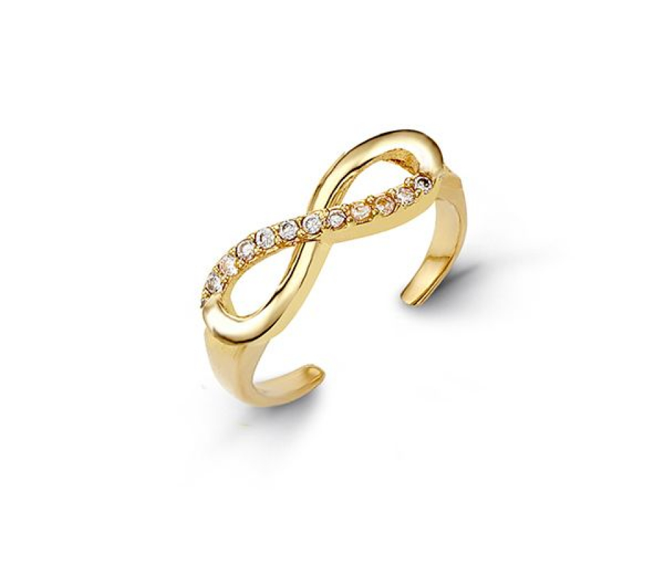 BAGUE D'ORTEIL INFINI EN OR SERTIE DE CUBIQUES ZIRCONIAS - SY 7011 - BIJOUX D'IMPORTATION