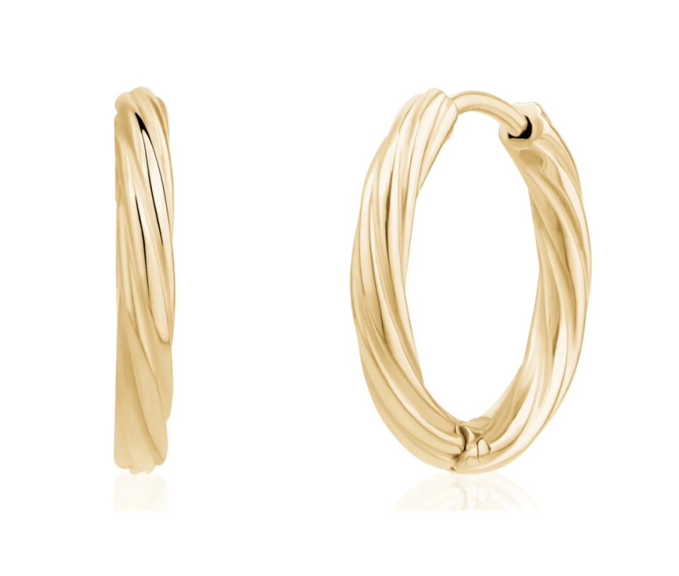 BOUCLES HUGGIES TWISTÉES EN ACIER - AZ ZWE35G - AREZZO