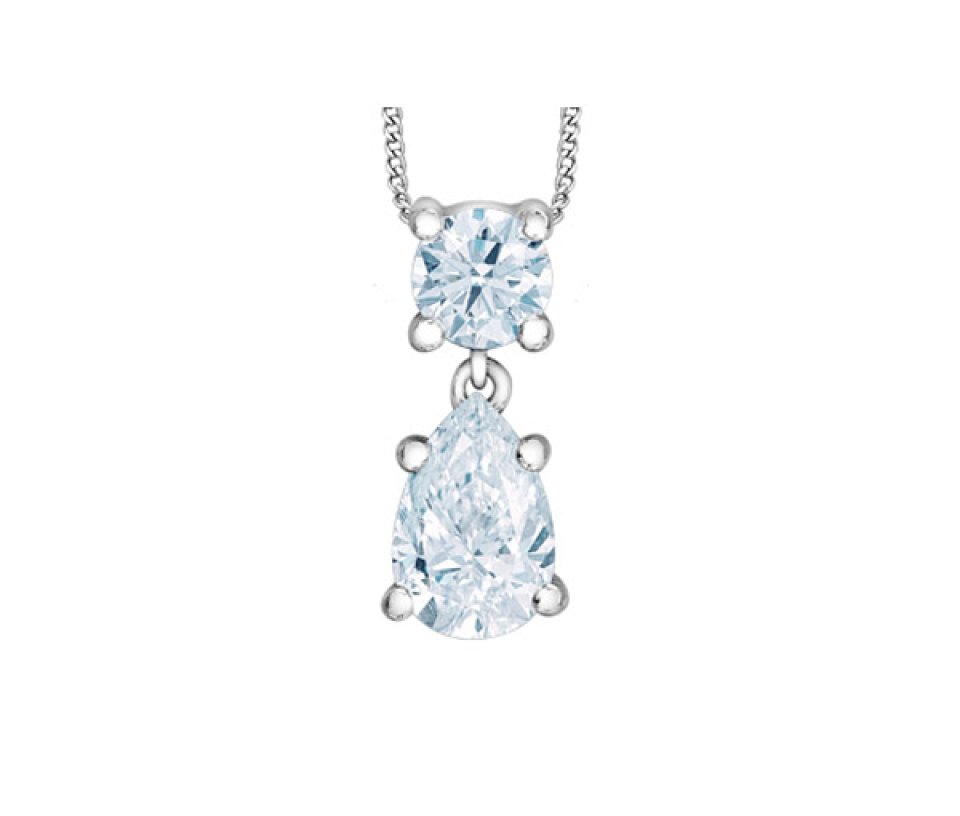 COLLIER EN OR BLANC SERTI DE DIAMANTS DE LABORATOIRE - CR 70027 - BIJOUX CANADIEN