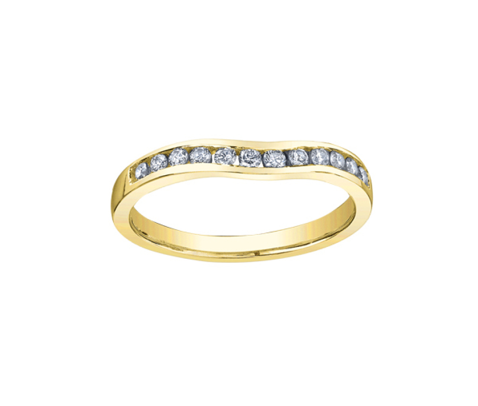 JONC CONTOUR EN OR 14K SERTI DE DIAMANTS - CR 1903WDY06 - BIJOUX CANADIEN