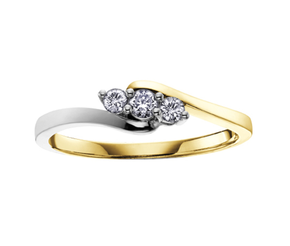 BAGUE EN OR 10K SERTIE DE DIAMANTS CANADIENS - CR AM129Y15 - DIAMANT CANADIEN