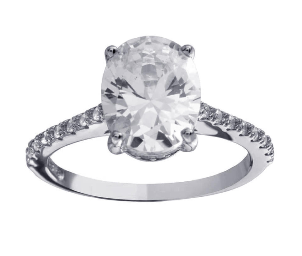 BELLE BAGUE EN ARGENT RHODIÉ SERTIE DE CUBIQUE ZIRCONIAS - SP BGR01184W5 - BIJOUX D'IMPORTATION