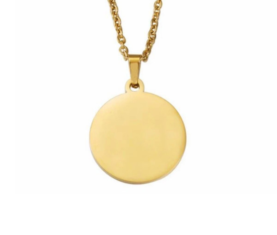 PENDENTIF PLAQUE RONDE EN ACIER GRAVABLE - SJ PLAROY - BIJOUTERIE SUISSE INC.